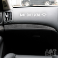 ‘Wife Only Zone’ Vinyl Car Dashboard Sticker 💍