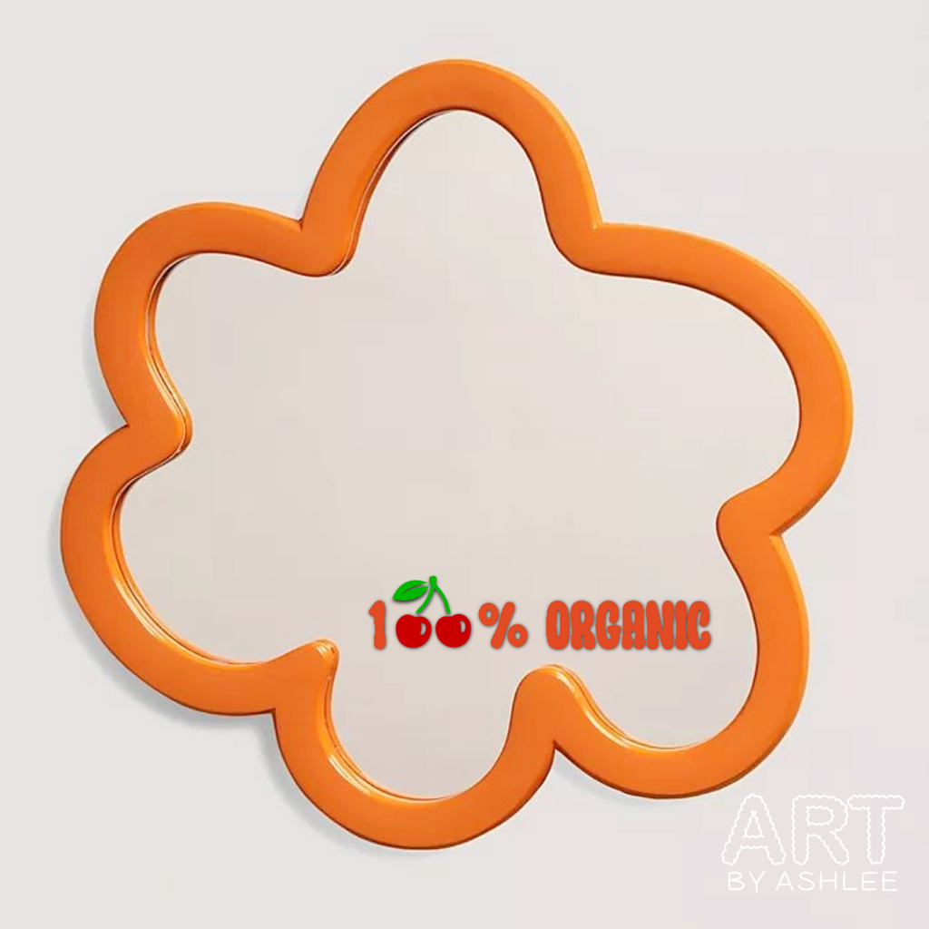 ‘100% Organic’ Vinyl Mirror Sticker 🍒✨