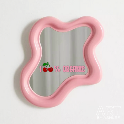 '100% Organic' Vinyl Mirror Stickers