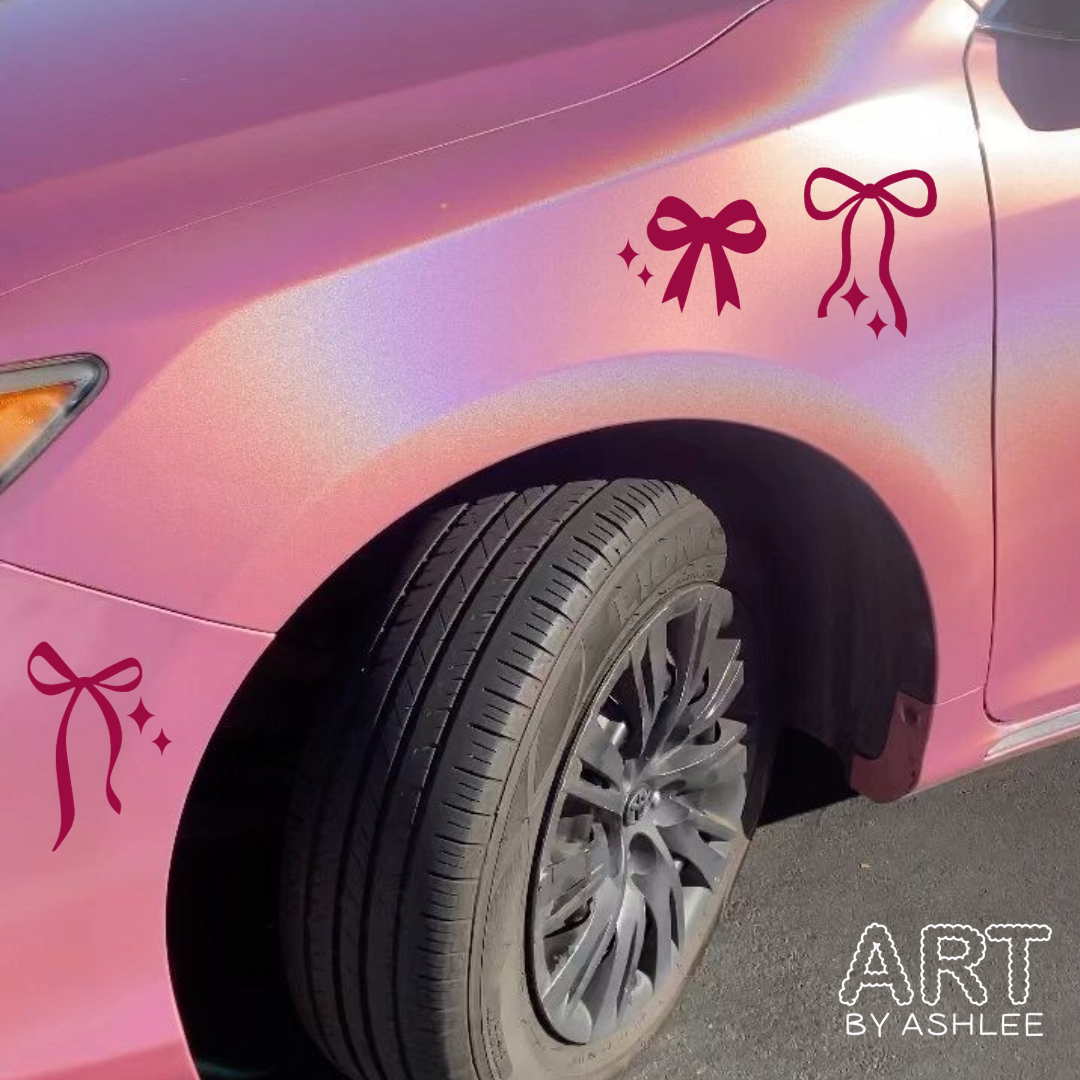 Cute Pink Bows Vinyl Car Stickers 🎀
