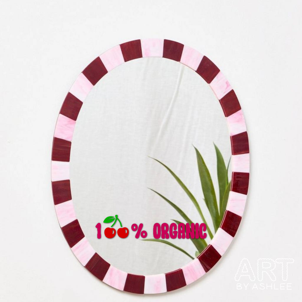 ‘100% Organic’ Vinyl Mirror Sticker 🍒✨
