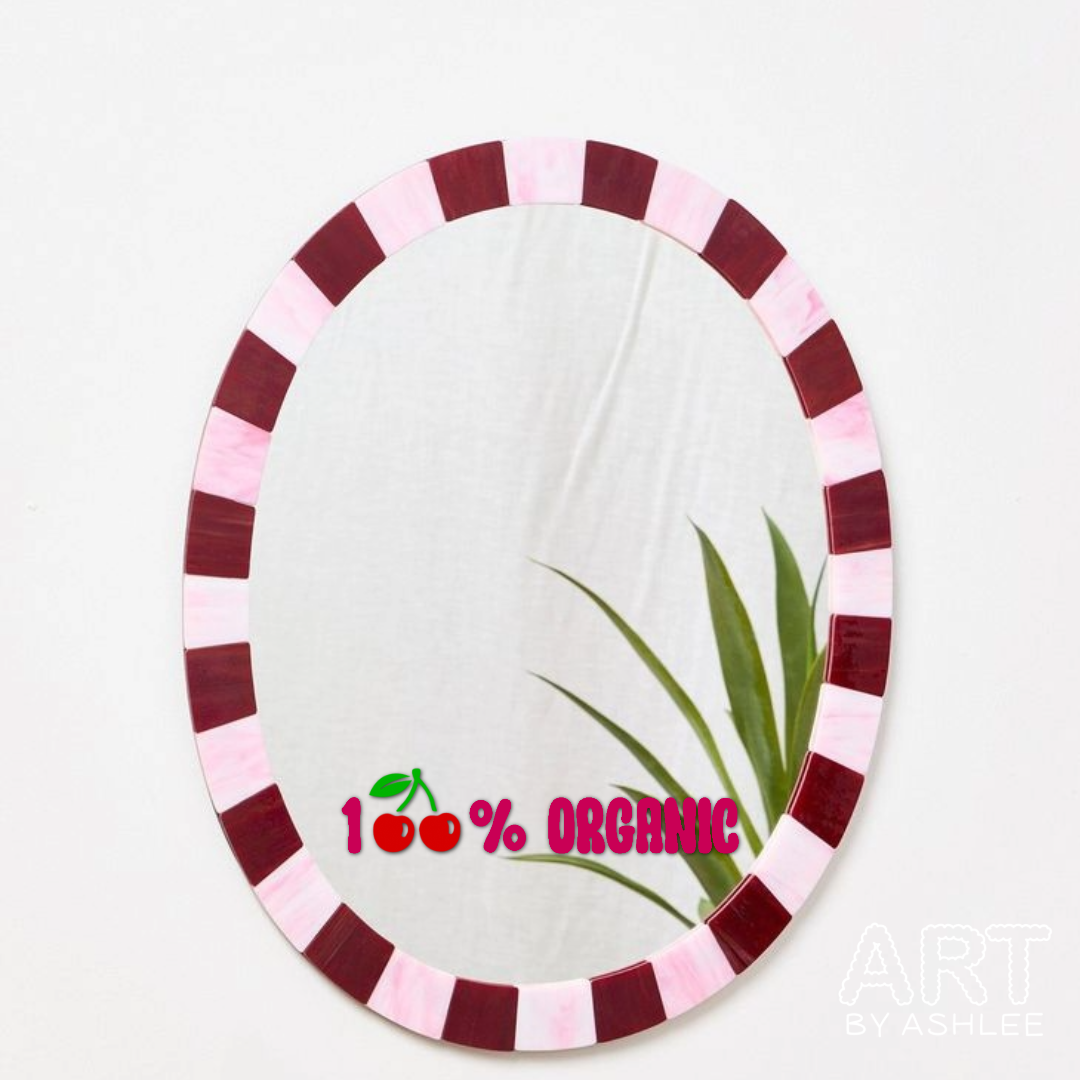 ‘100% Organic’ Vinyl Mirror Sticker 🍒✨