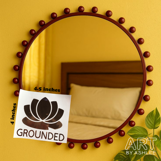 'Grounded' Lotus Vinyl Mirror Sticker